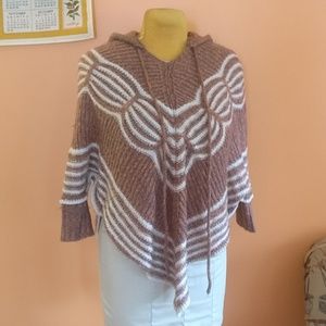 Modcloth Hot and Delicious hooded poncho sweater